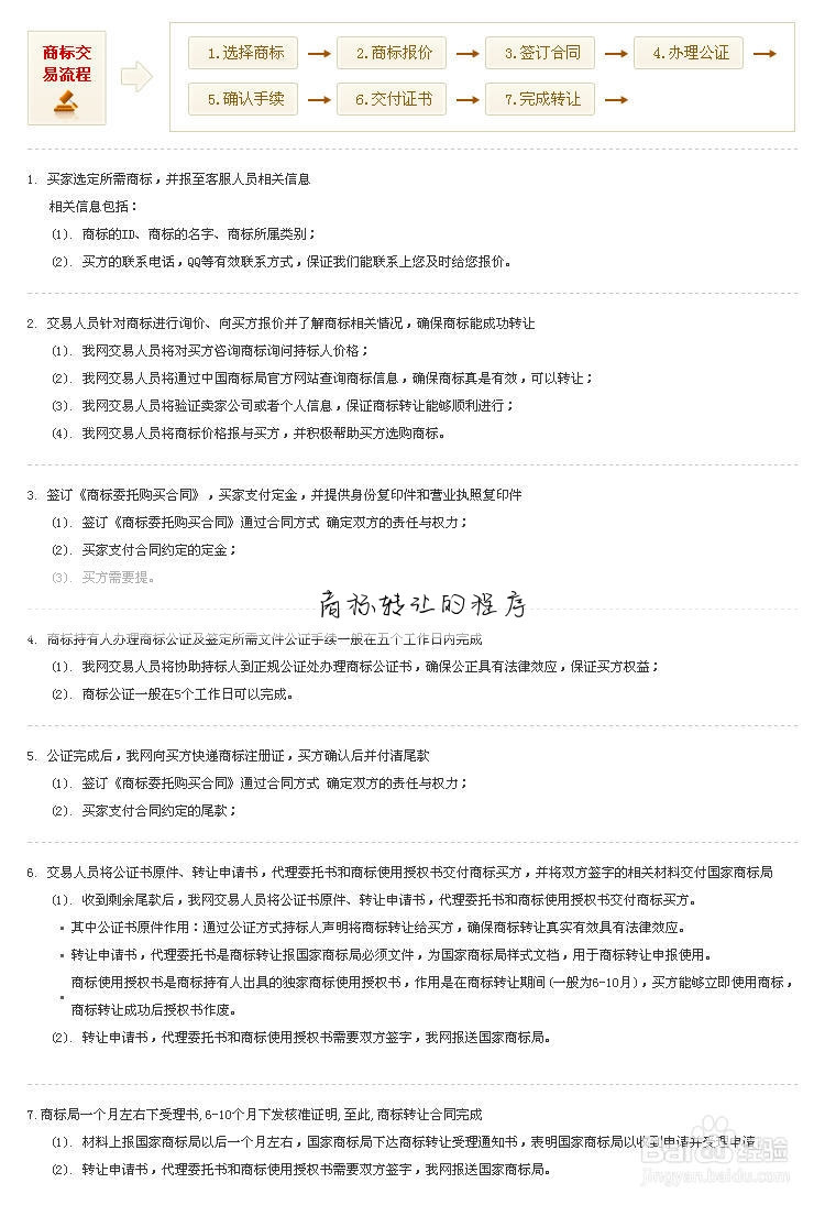 商标转让的程序